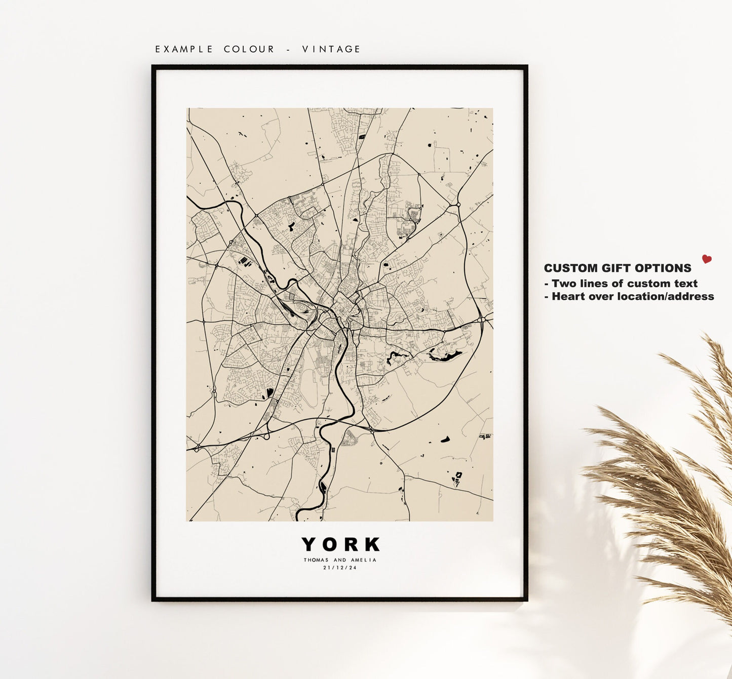 York Map Print - Minimalist City Map Poster - Map Art - UK - York Print - York Poster - Different Colours Available