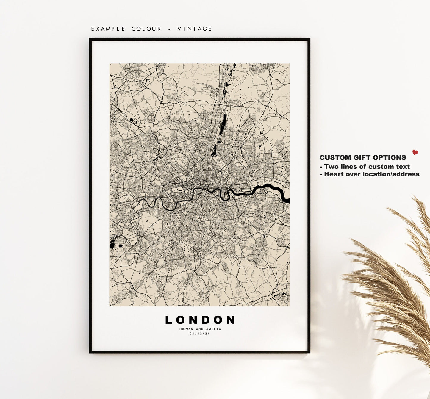 London Map Print - Minimalist City Map Poster - Map Art - UK - London Print - London Poster - Different Colours Available