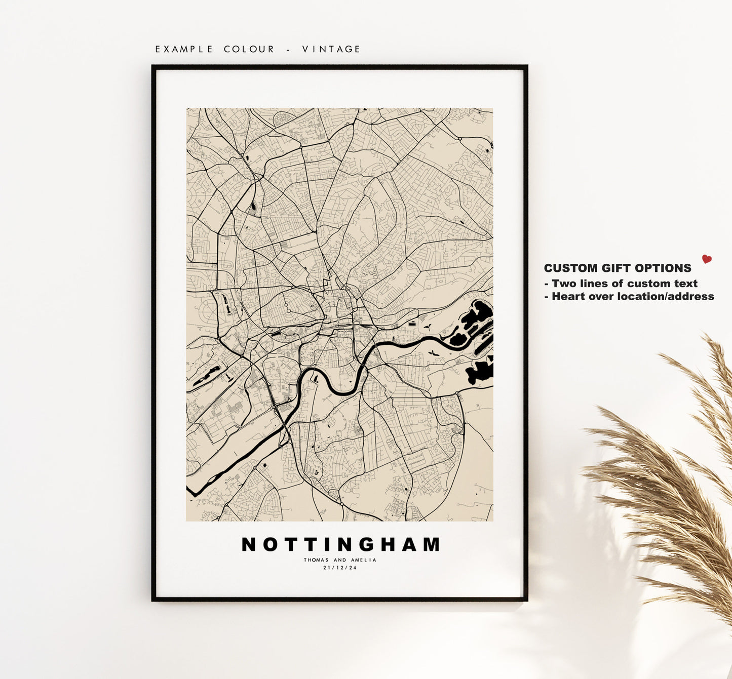 Nottingham Map Print - Minimalist City Map Poster - Map Art - UK - Nottingham Print - Nottingham Poster - Different Colours Available