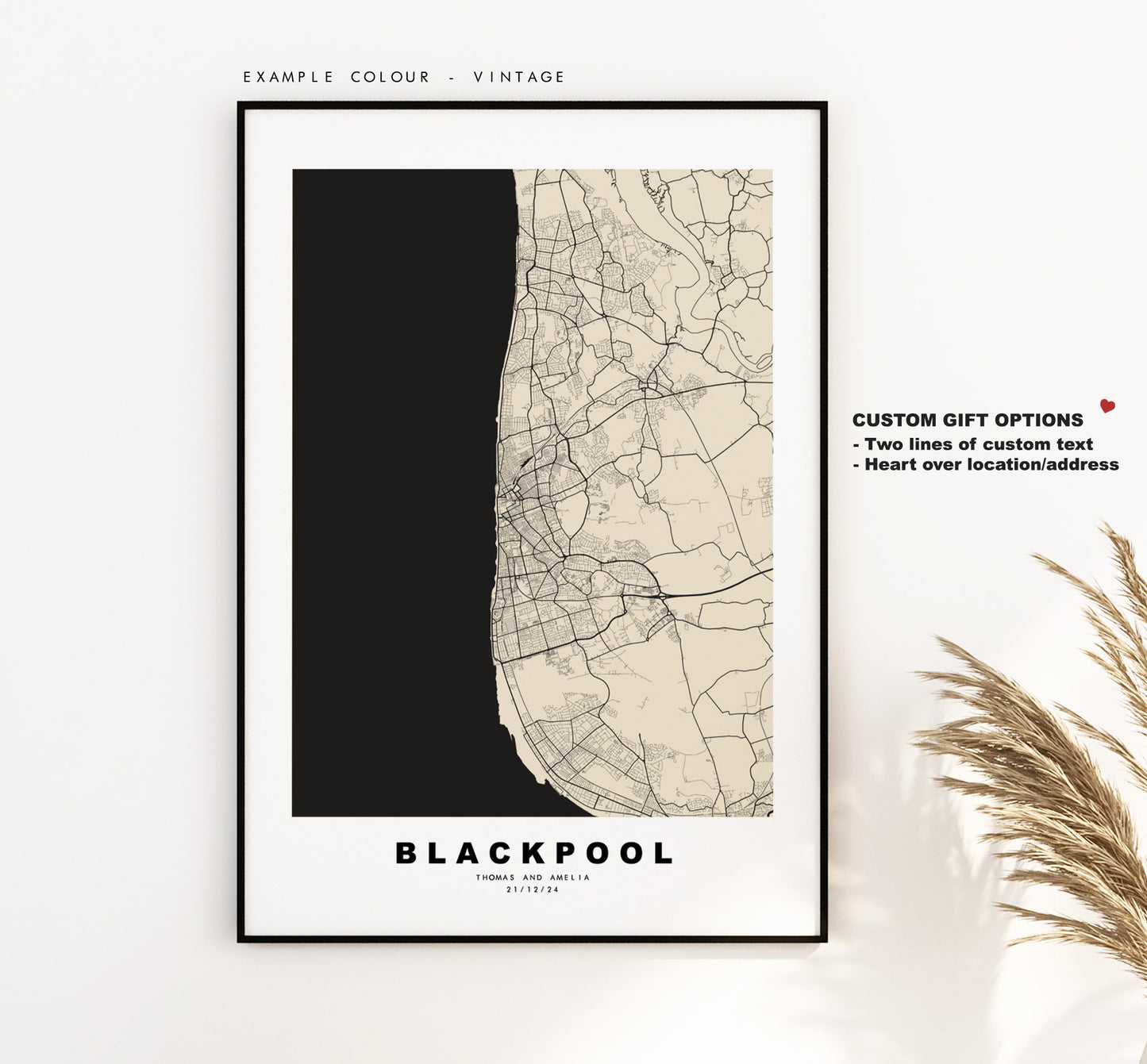 Blackpool Map Print - Minimalist City Map Poster - Map Wall Art - UK - Blackpool Print - Blackpool Poster - Different Colours Available