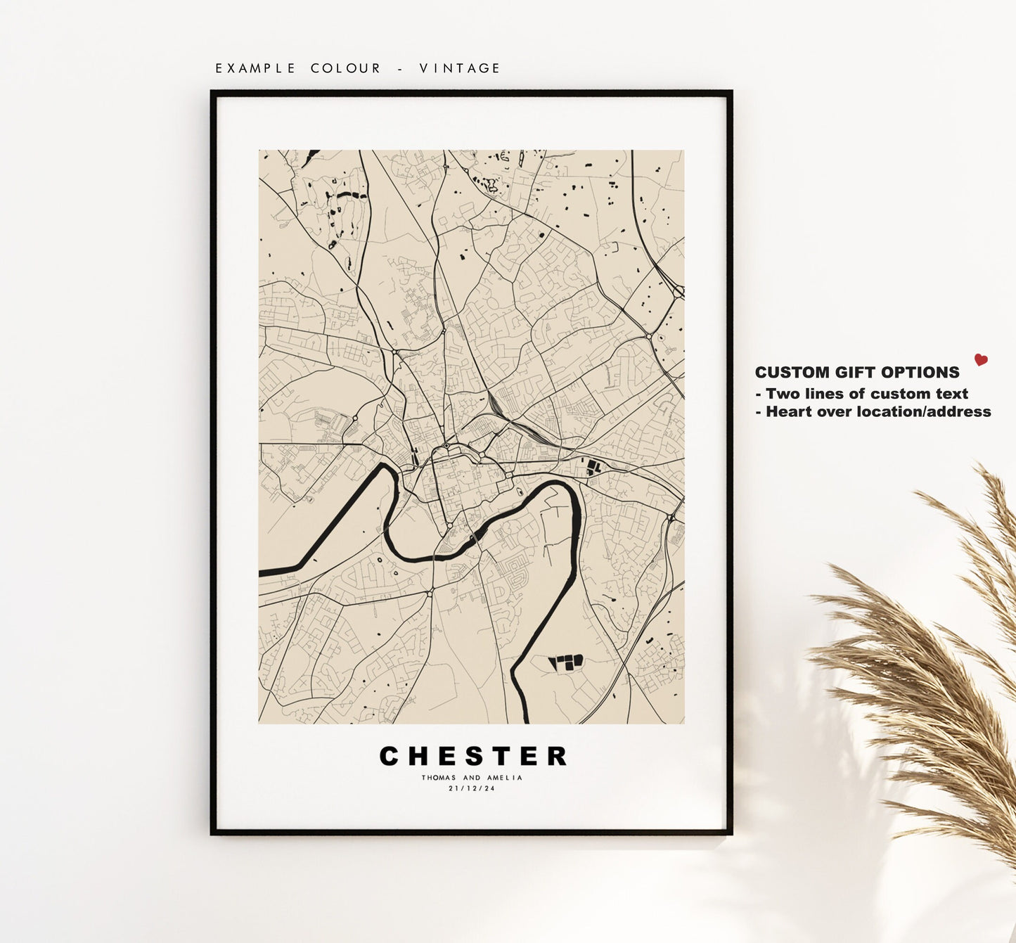 Chester Map Print - Minimalist City Map Poster - Map Wall Art - UK - Chester Print - Chester Poster - Different Colours Available