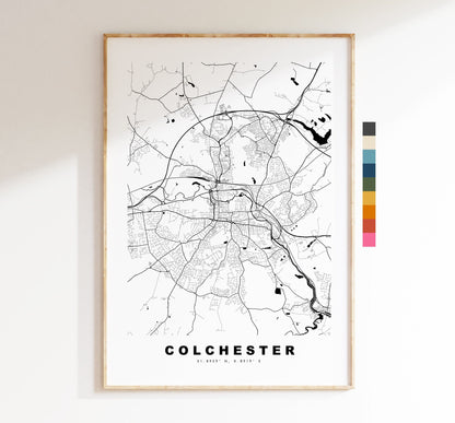 Colchester Map Print - Minimalist City Map Poster - Map Wall Art - UK - Colchester Print - Colchester Poster - Different Colours Available