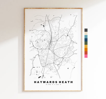 Haywards Heath Map Print - Minimalist City Map Poster - Map Art - UK - Haywards Heath - Haywards Heath Poster - Different Colours Available