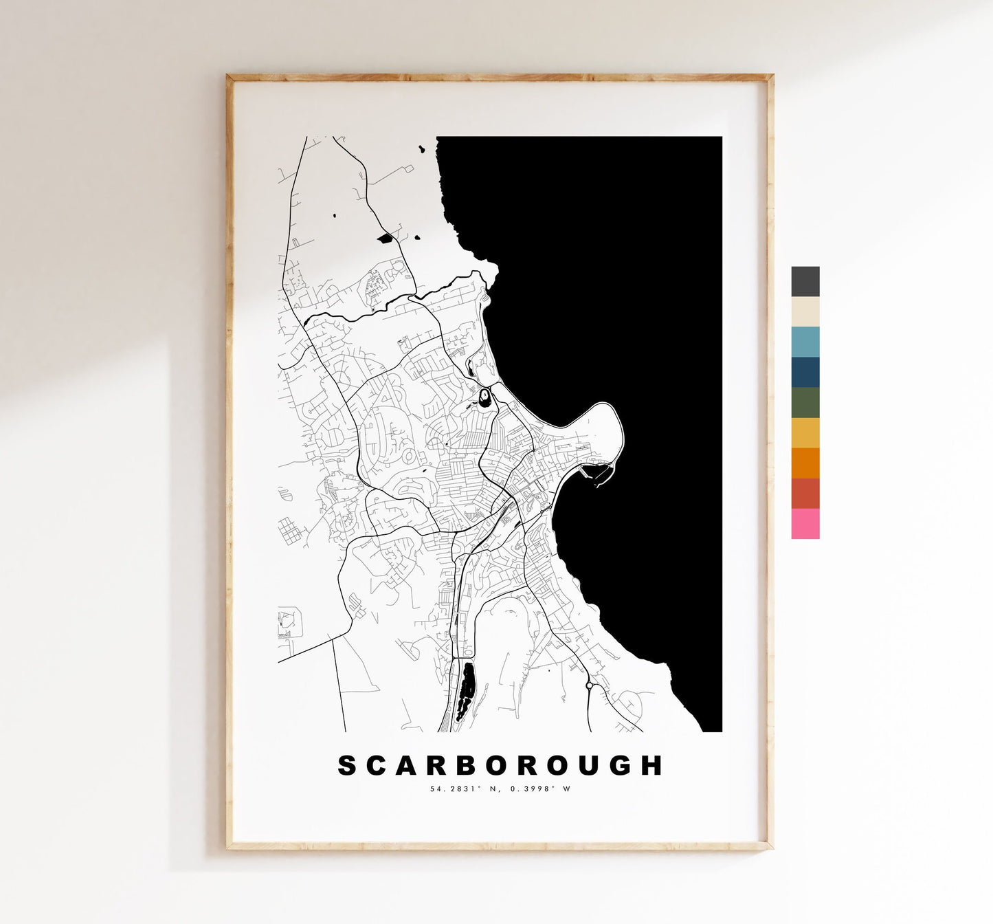 Scarborough Map Print - Minimalist City Map Poster - Map Art - UK - Scarborough Print - Scarborough Poster - Different Colours Available