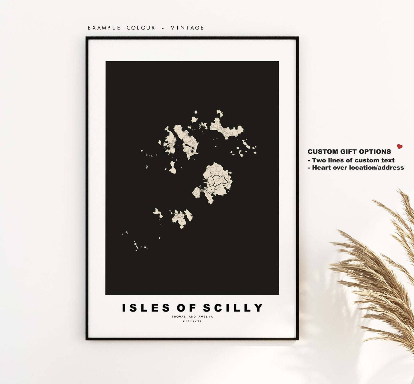 Isles of Scilly Map Print - Minimalist City Map Poster - Map Art - UK - Scilly Print - Scilly Islands Poster - Different Colours Available