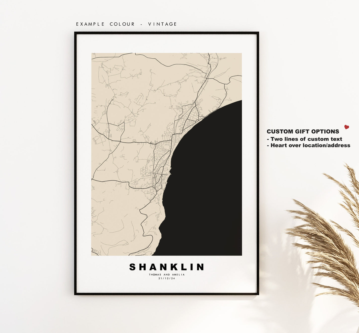 Shanklin Map Print - Minimalist City Map Poster - Map Art - UK - Shanklin Print - Shanklin Poster - Different Colours Available