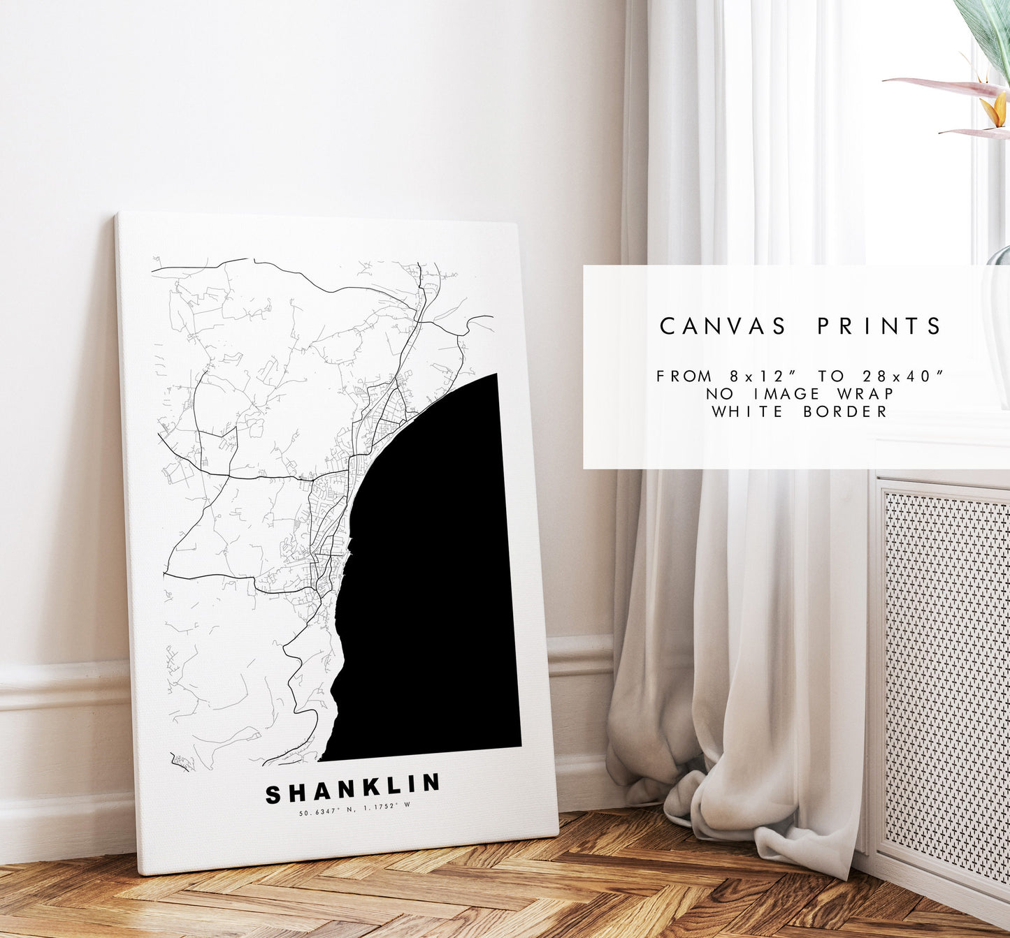 Shanklin Map Print - Minimalist City Map Poster - Map Art - UK - Shanklin Print - Shanklin Poster - Different Colours Available