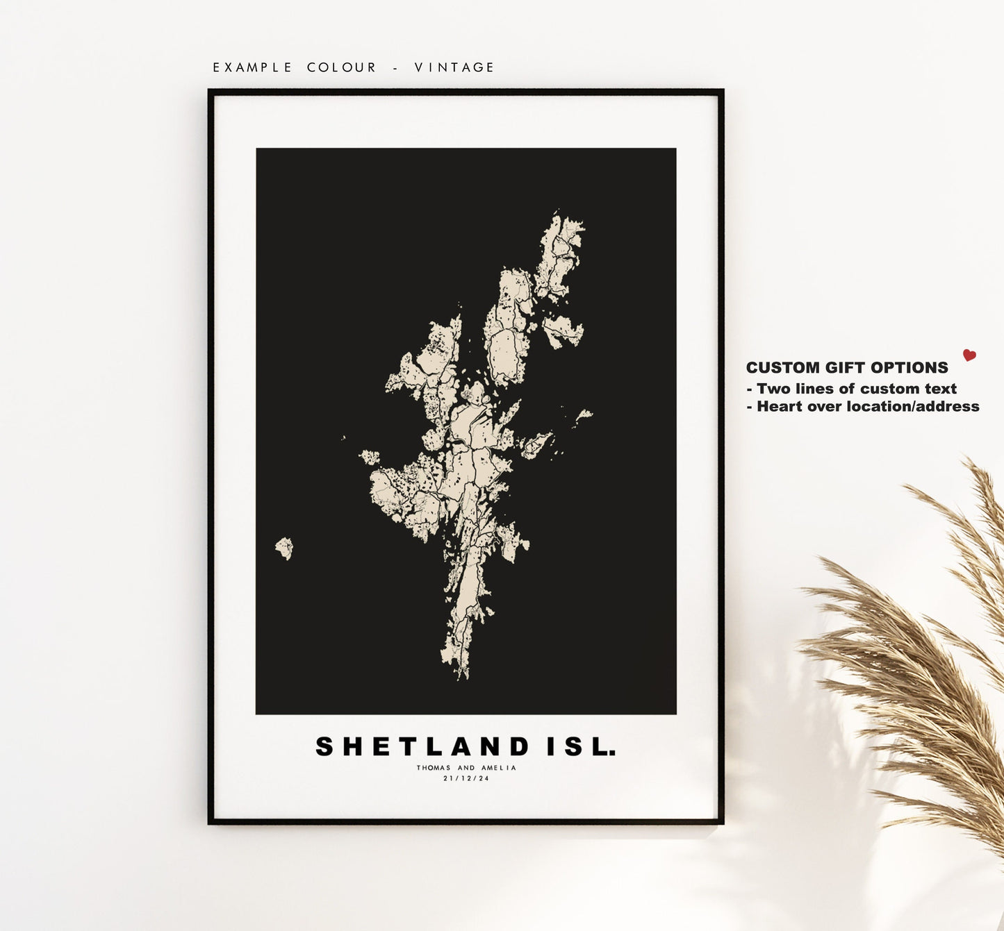 Shetland Map Print - Minimalist City Map Poster - Map Art - UK - Shetland Islands Print - Shetland Poster - Different Colours Available