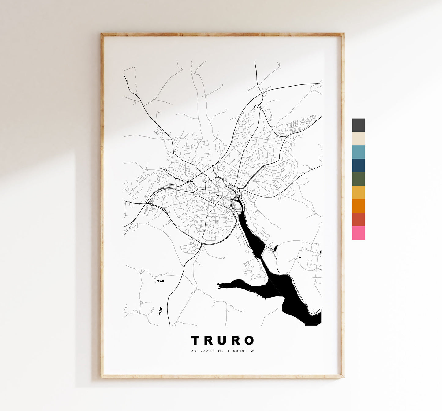 Truro Map Print - Minimalist City Map Poster - Map Art - UK - Truro Print - Truro Poster - Different Colours Available