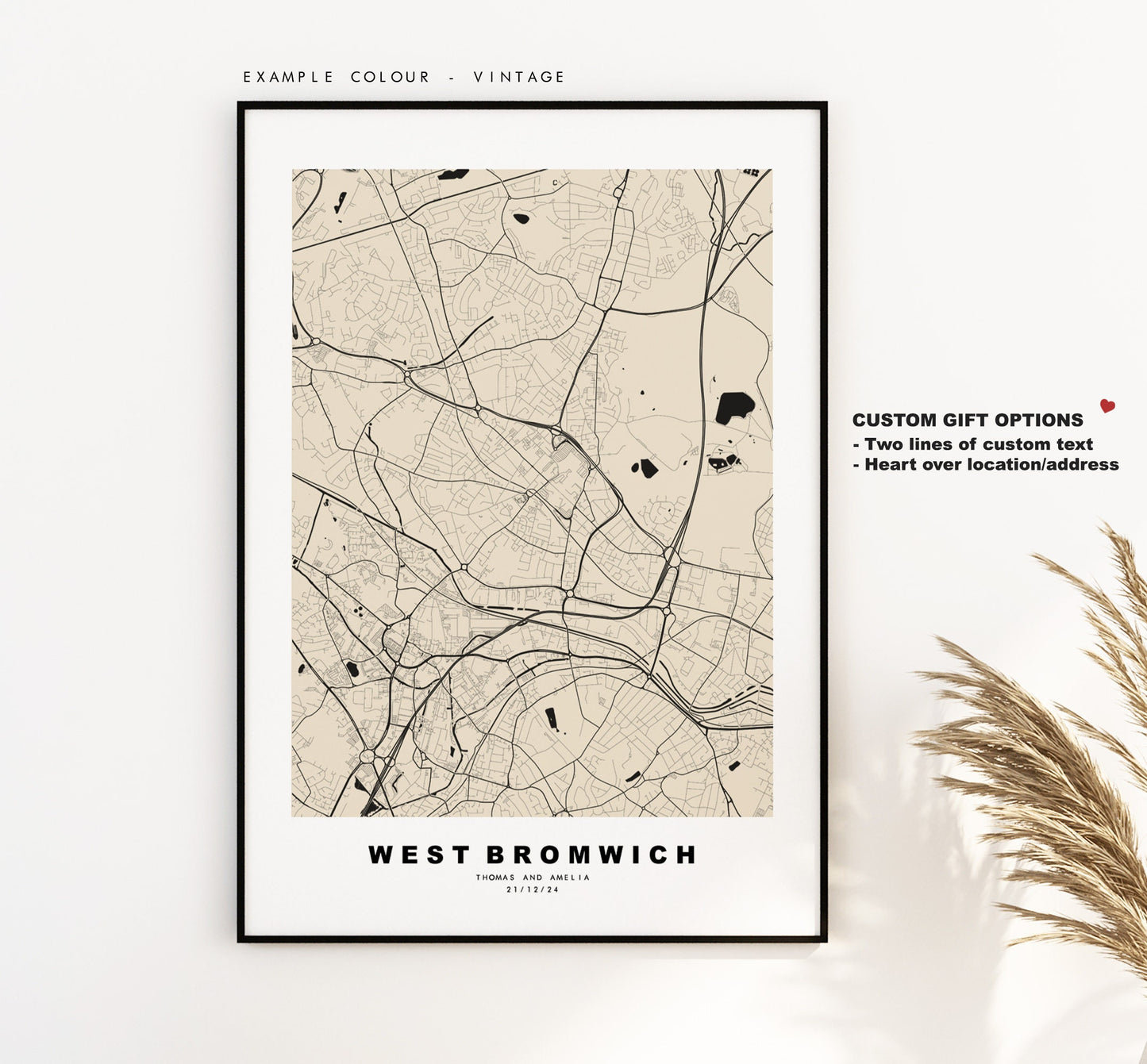 West Bromwich Map Print - Minimalist City Map Poster - Map Art - UK - West Bromwich Print - West Brom Poster - Different Colours Available