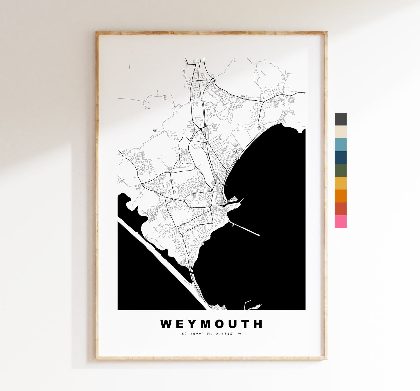 Weymouth Map Print - Minimalist City Map Poster - Map Art - UK - Weymouth Print - Weymouth Poster - Different Colours Available