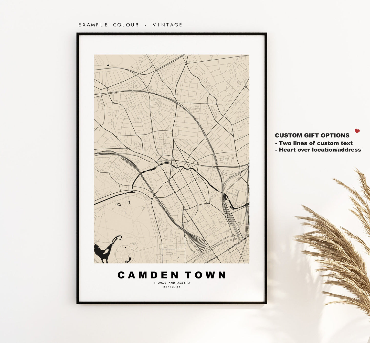 Camden Town Map Print - Minimalist City Map Poster - Map Art - London, UK - Camden Town Print - Poster - Different Colours Available