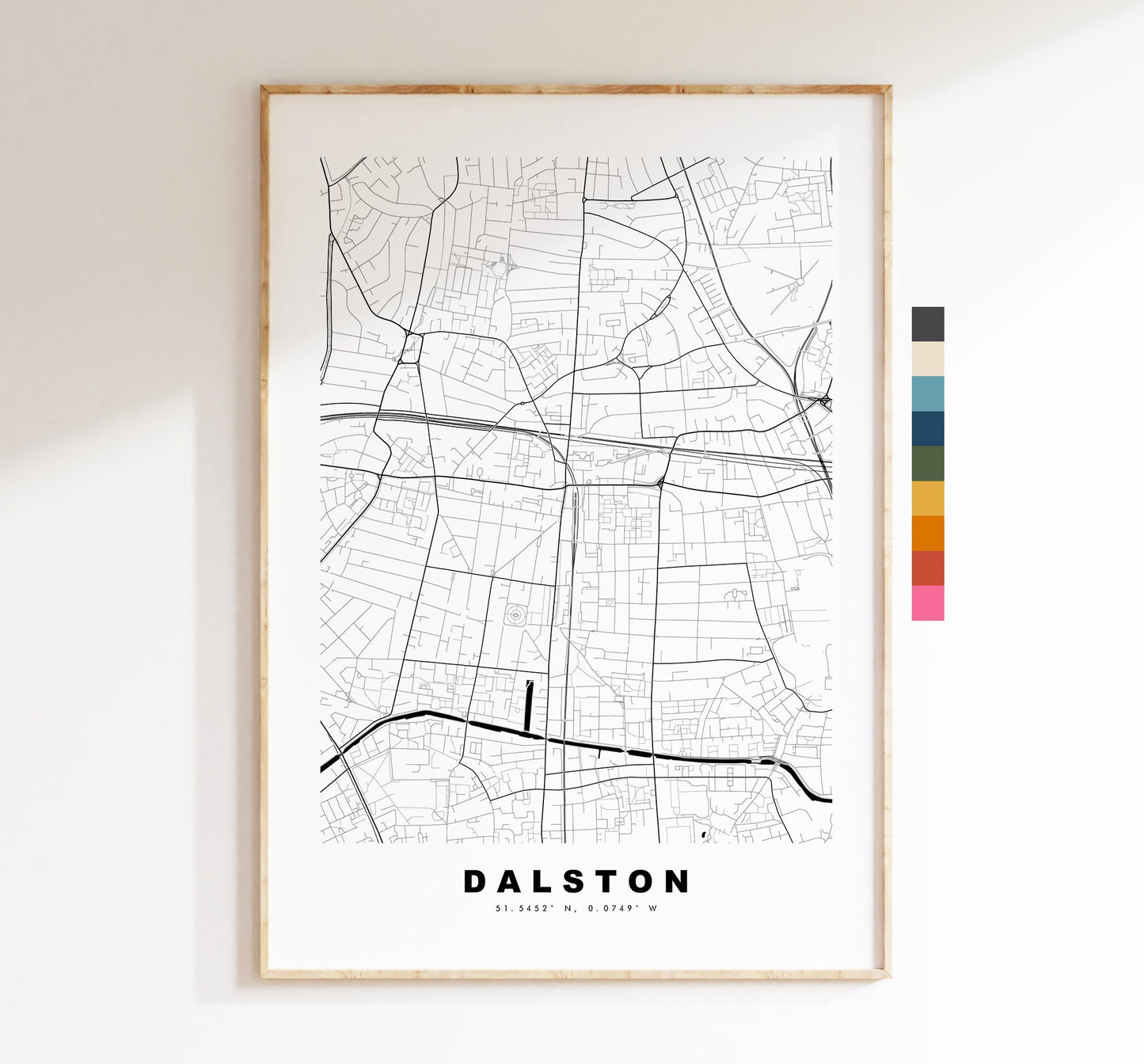 Dalston Map Print - Minimalist City Map Poster - Map Art - London, UK - Dalston Print - Dalston Poster - Different Colours Available