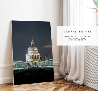 Saint Pauls Cathedral - London Photography Print - Fine Art Photography - London Print - Poster - Wall Art - Portrait - Colour - Night