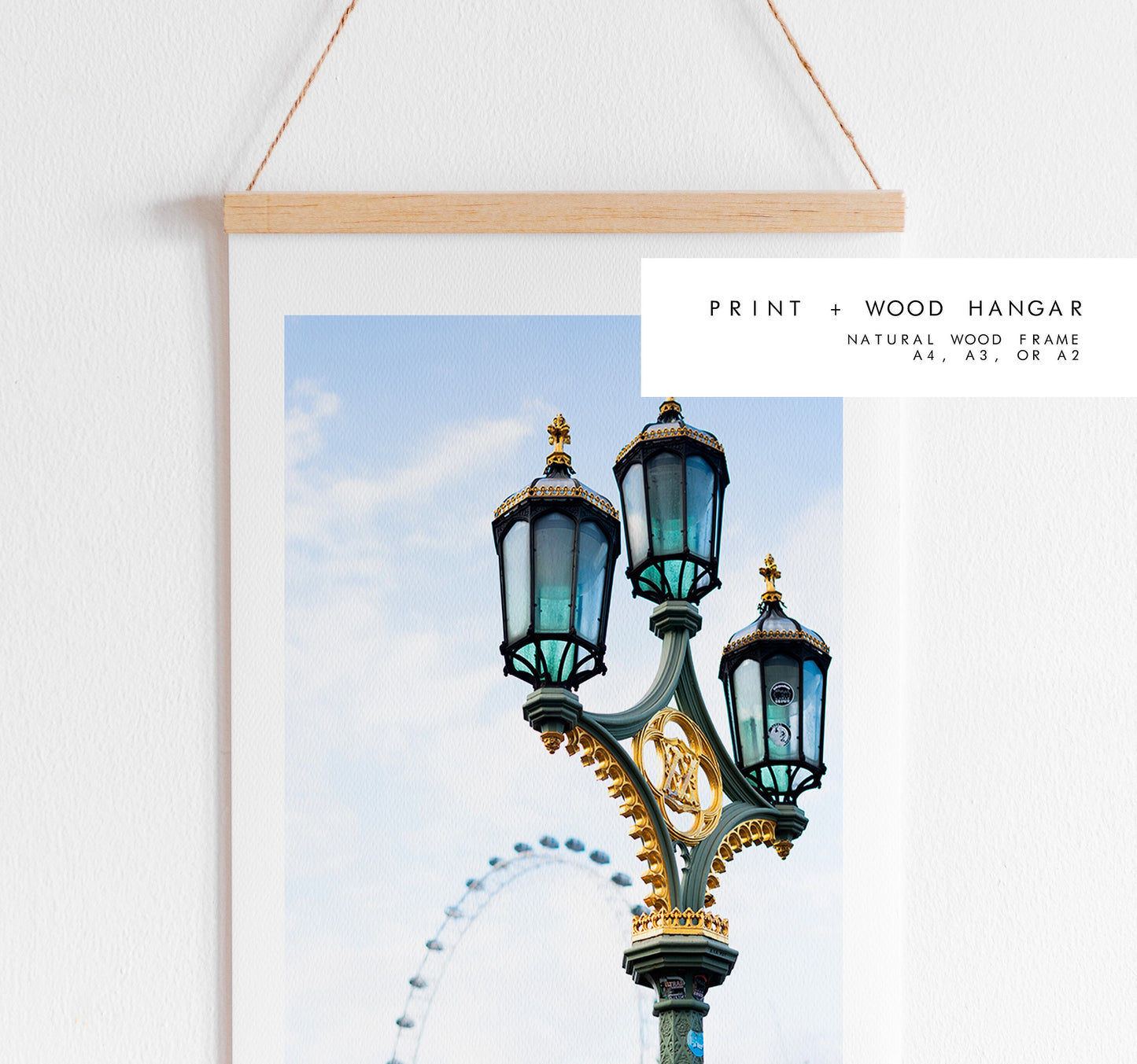 London Eye - London Photography Print - Fine Art Photography - London Print - Poster - Wall Art - UK - Minimalist - Modern - Streetlamp