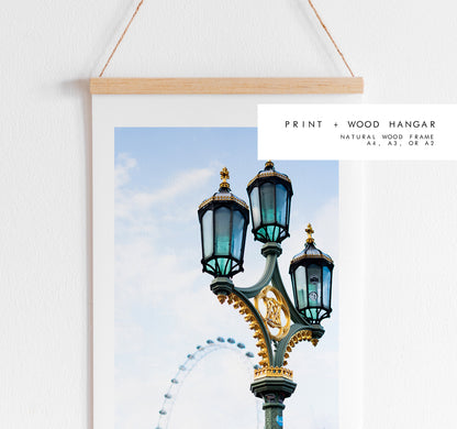 London Eye - London Photography Print - Fine Art Photography - London Print - Poster - Wall Art - UK - Minimalist - Modern - Streetlamp