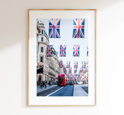 Regent Street - London Photography Print - Fine Art Photography - London Print - Poster - Wall Art - Portrait - Union Jack - Queens Jubilee