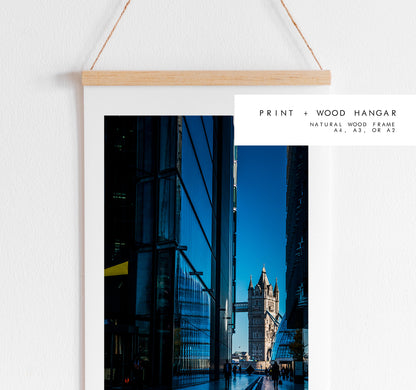 Modern London Print - London Photography Print - Fine Art Photography - London Print - Poster - Wall Art - Tower Bridge - Shard - Blue