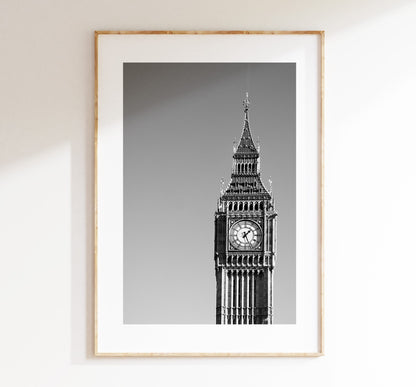 Big Ben Print - London Photography Print - Fine Art Photography - London Print - Poster - Wall Art - Black and White Print - Monochrome