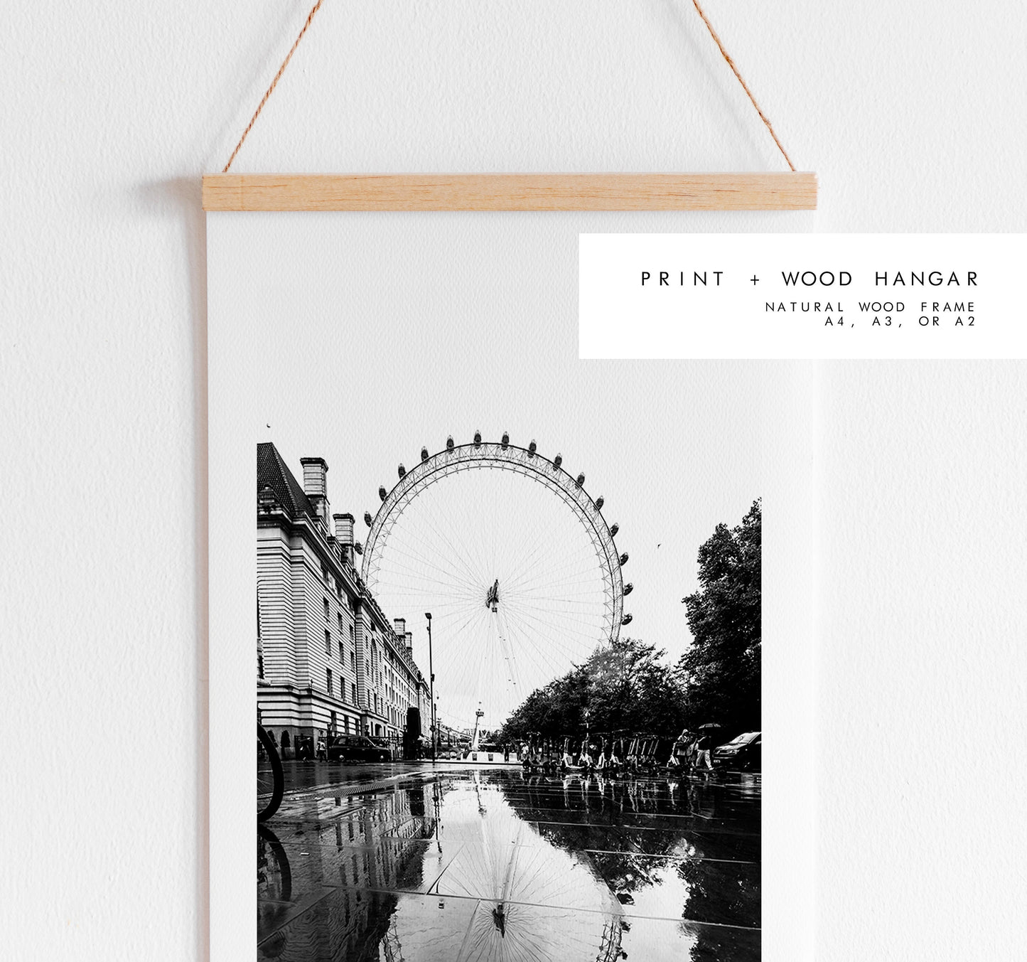 London Eye Print - London Photography Print - Fine Art Photography - London Print - Poster - Wall Art - London Print Black and White