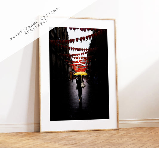 Chinatown Print - The Girl With the Yellow Umbrella - London Photography Print - Fine Art Photography - London Print - Poster - Wall Art