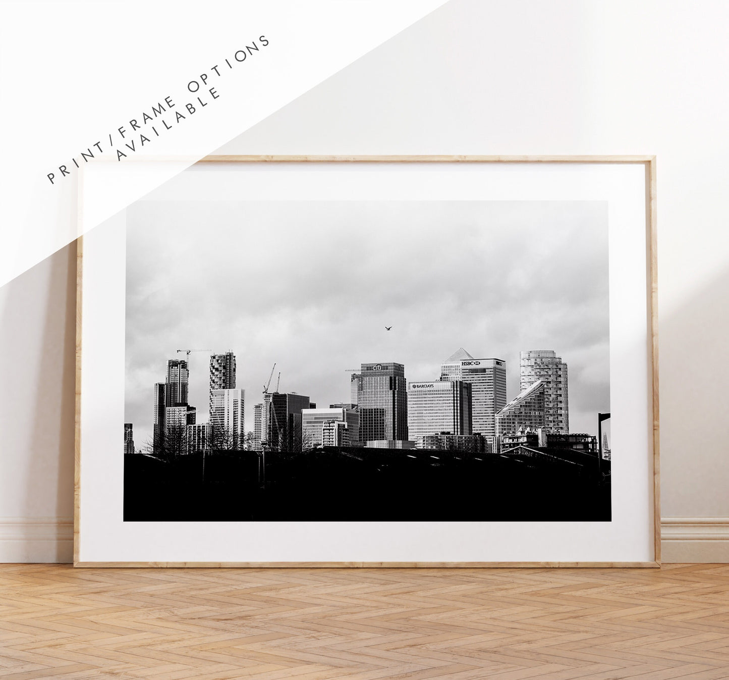 London Skyline - London Photography Print - Fine Art Photography - London Print - Poster - Wall Art - City of London - Black and White Print