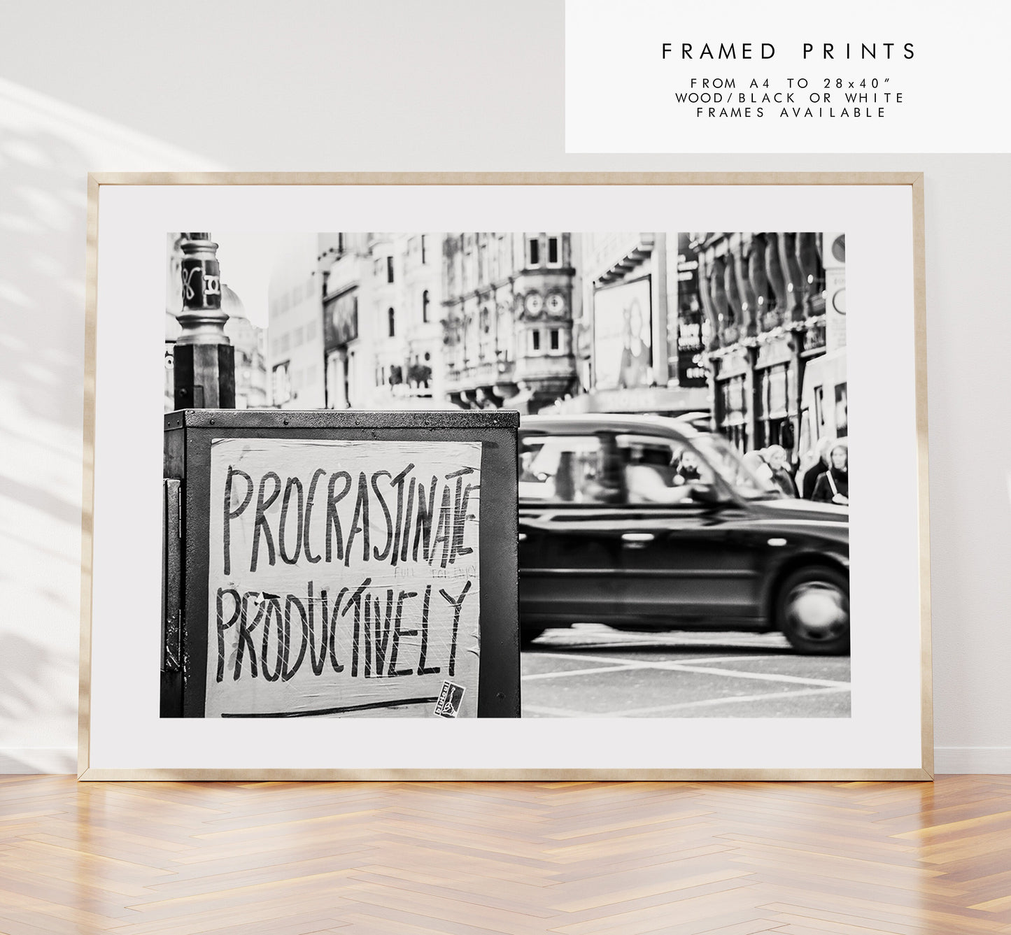 Procrastinate - London Photography Print - Fine Art Photography - London Print - Poster - Wall Art - Street Art London - Black and White