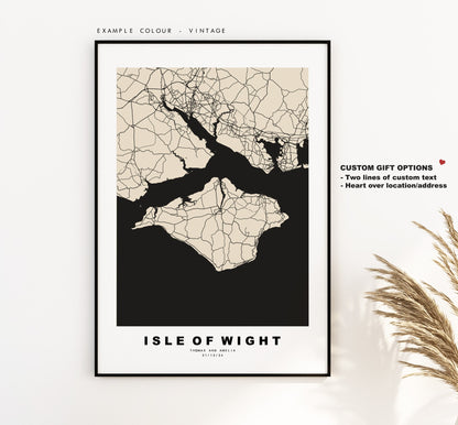 Isle of Wight Map Print - Minimalist City Map Poster - Map - UK - Isle of Wight Print - Isle of Wight Poster - Different Colours Available