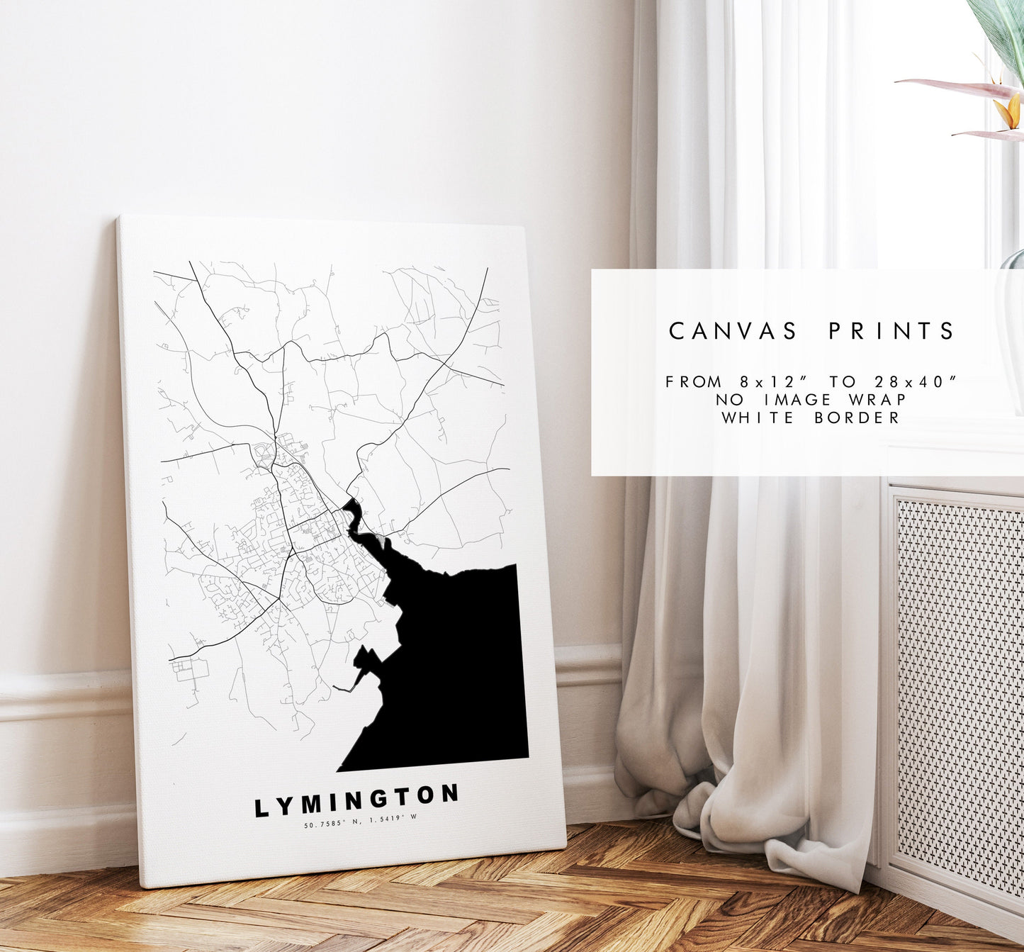 Lymington Map Print - Minimalist City Map Poster - Map Wall Art - UK - Lymington Print - Lymington Poster - Different Colours Available