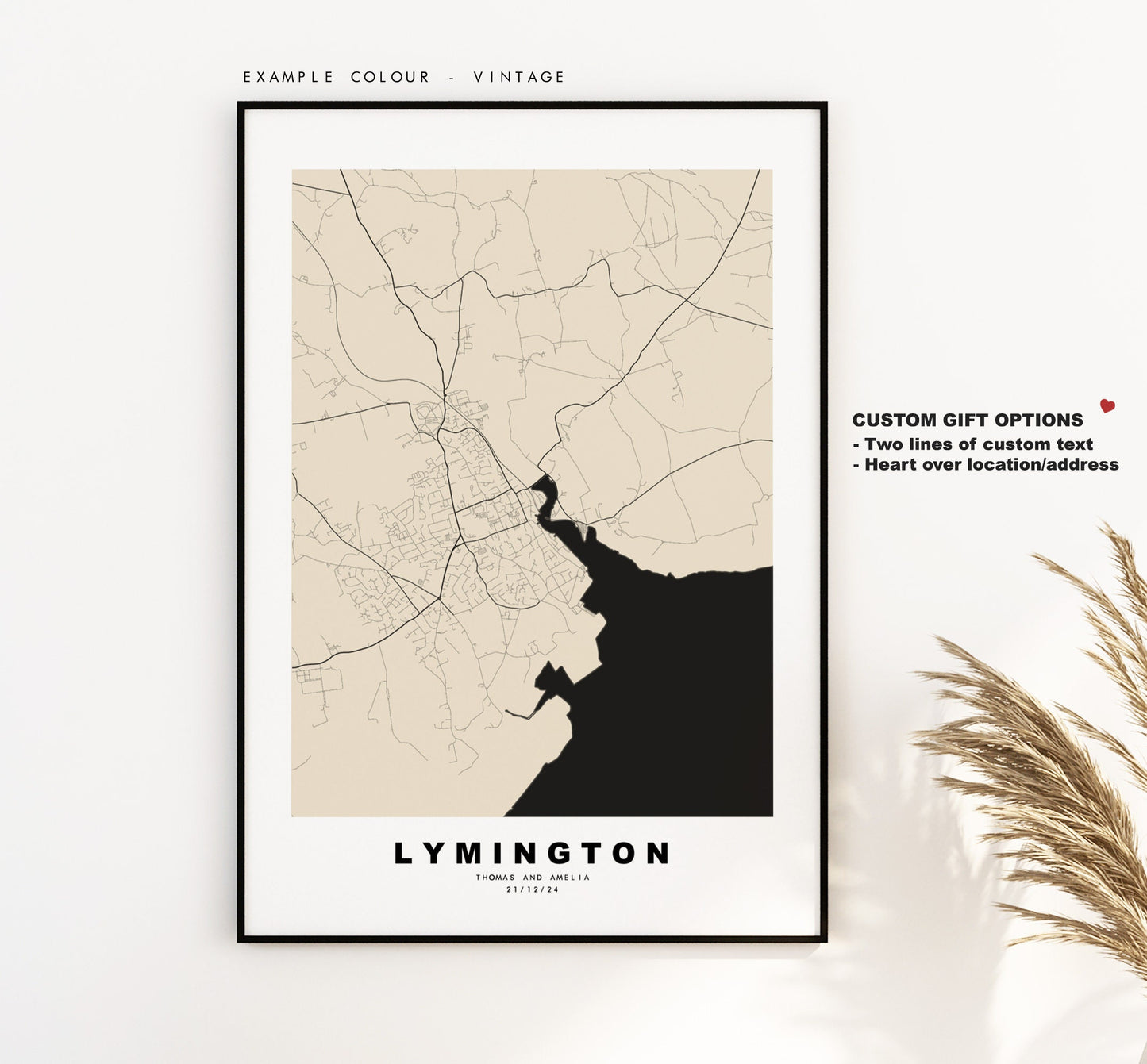 Lymington Map Print - Minimalist City Map Poster - Map Wall Art - UK - Lymington Print - Lymington Poster - Different Colours Available