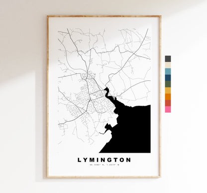 Lymington Map Print - Minimalist City Map Poster - Map Wall Art - UK - Lymington Print - Lymington Poster - Different Colours Available