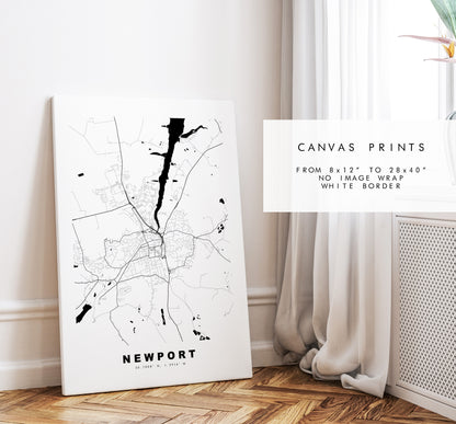 Newport Isle of Wight Map Print - Minimalist City Map Poster - Map Art - UK - Newport Print - Newport Poster - Different Colours Available