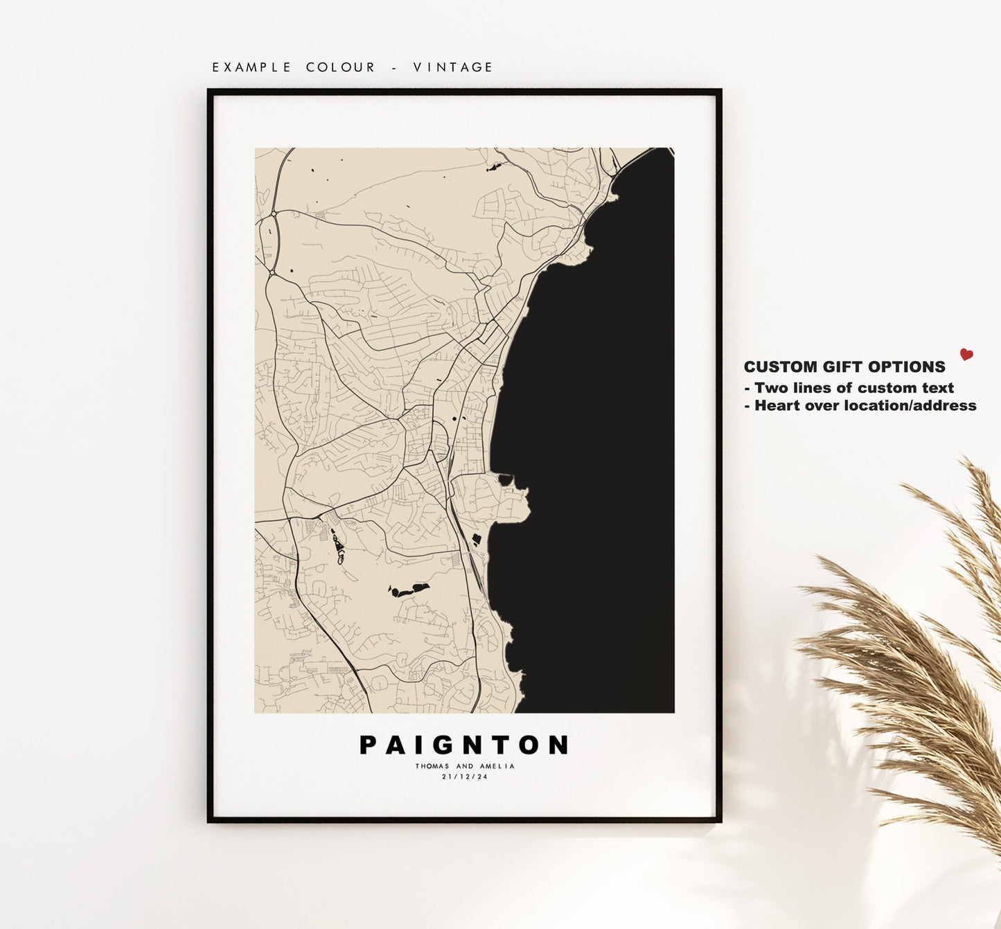 Paignton Map Print - Minimalist City Map Poster - Map Wall Art - UK - Paignton Print - Paignton Poster - Different Colours Available