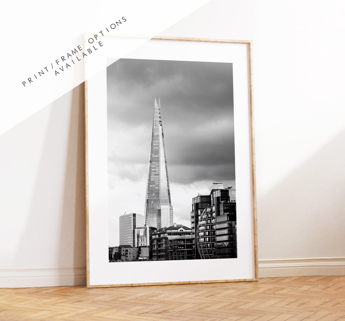 The Shard - London Photography Print - Fine Art Photography - London Print - Poster - Wall Art - Black and White - Monochrome - Skyscraper