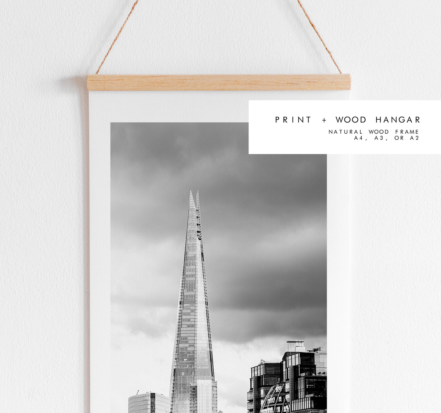 The Shard - London Photography Print - Fine Art Photography - London Print - Poster - Wall Art - Black and White - Monochrome - Skyscraper