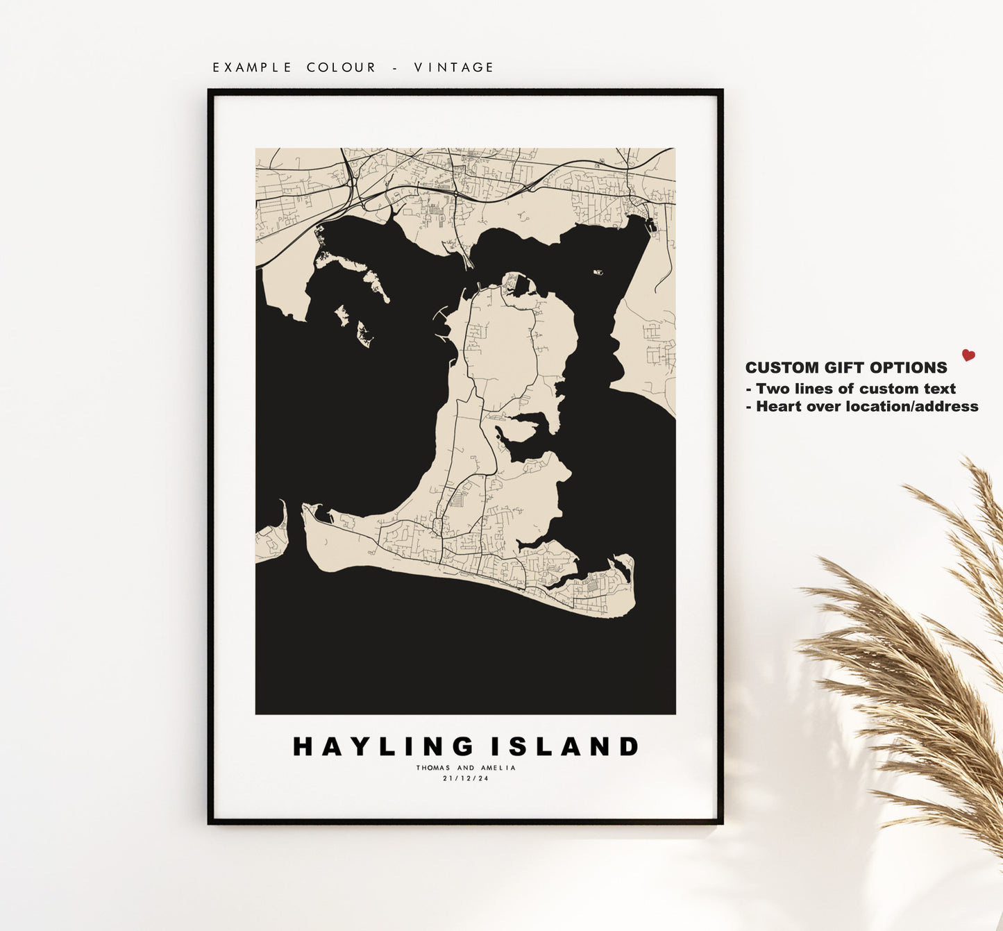 Hayling Island Map Print - Minimalist City Map Poster - Map Art - UK - Hayling Island Print - Hayling Poster - Different Colours Available