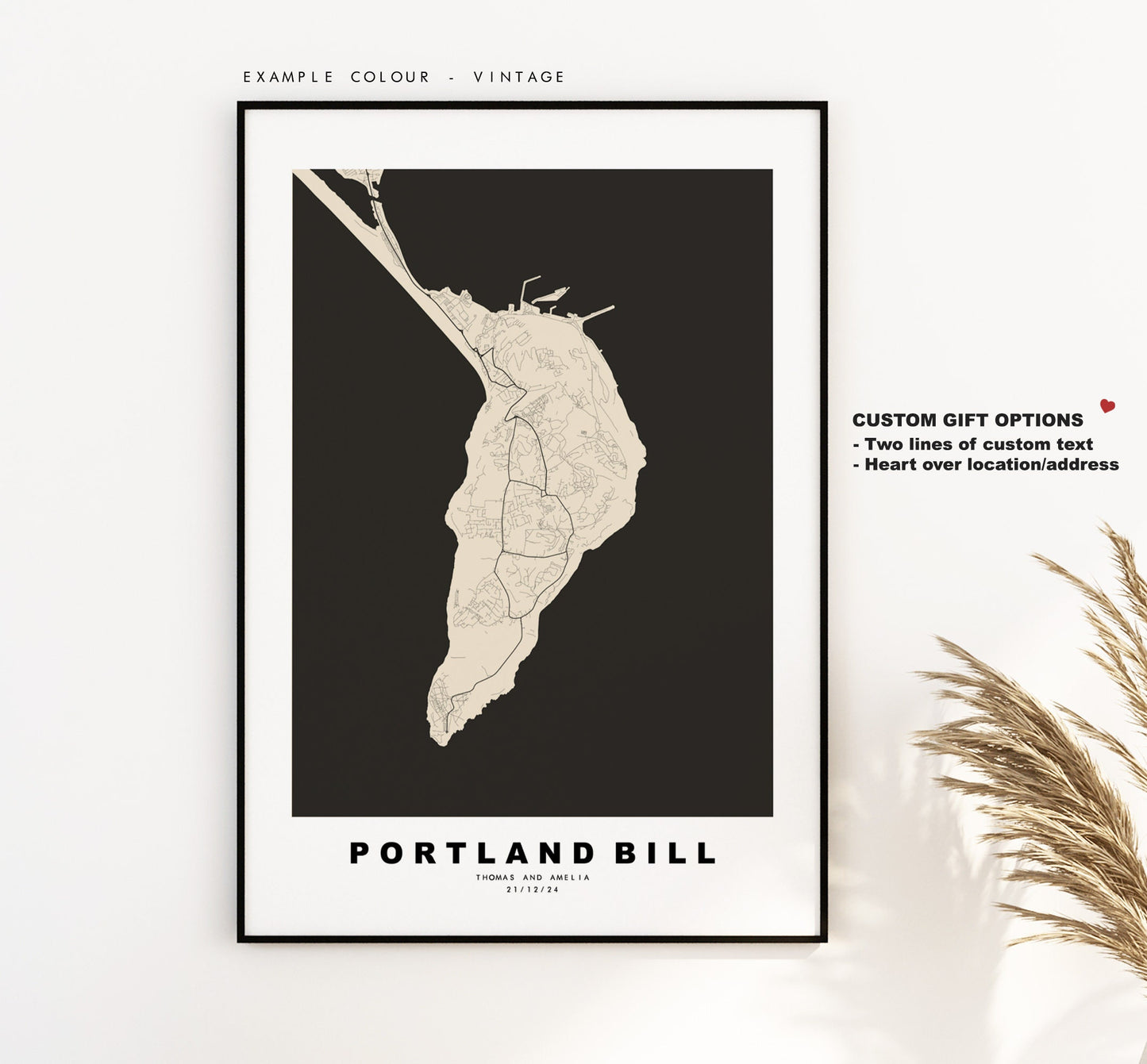 Portland (UK)  Map Print - Minimalist City Map Poster - Map Art - UK - Portland Bill Print - Portland Poster - Different Colours Available