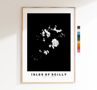 Isles of Scilly Map Print - Minimalist City Map Poster - Map Art - UK - Scilly Print - Scilly Islands Poster - Different Colours Available