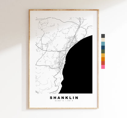 Shanklin Map Print - Minimalist City Map Poster - Map Art - UK - Shanklin Print - Shanklin Poster - Different Colours Available