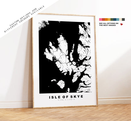 Isle of Skye Map Print - Minimalist City Map Poster - Map Art - UK - Skye Print - Skye Poster - Different Colours Available