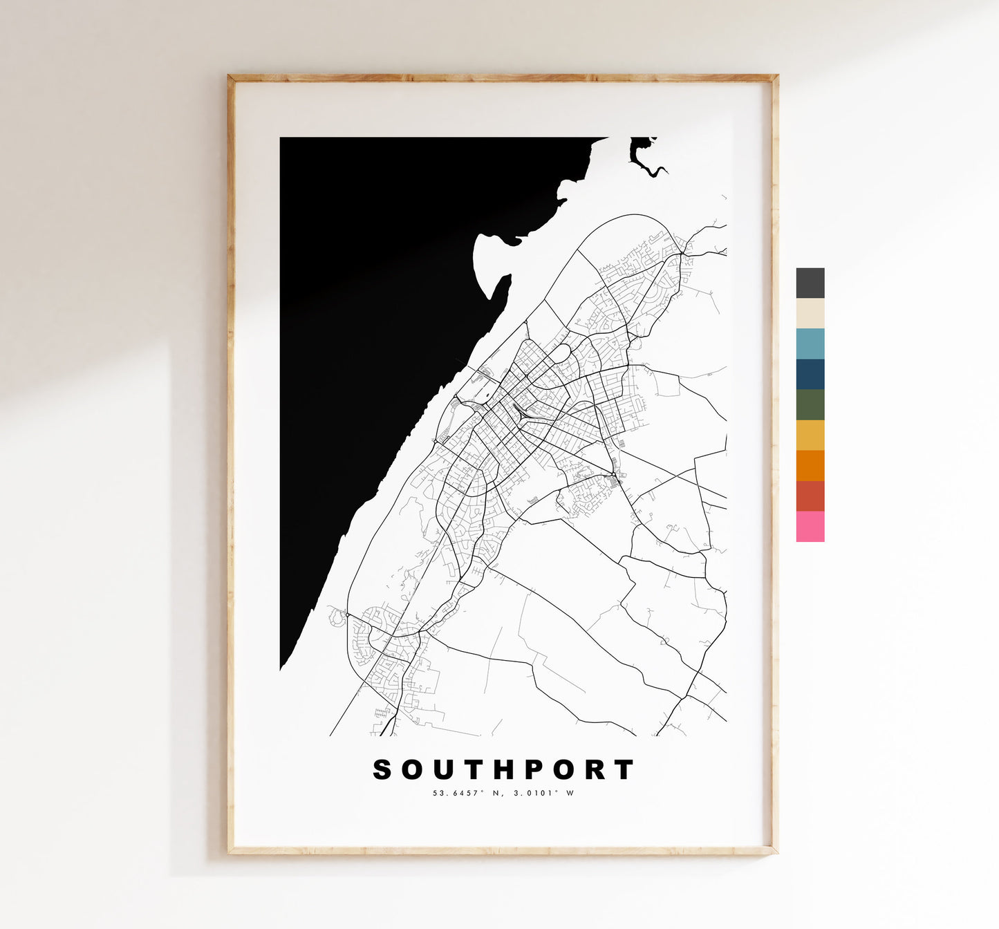 Southport Map Print - Minimalist City Map Poster - Map Art - UK - Southport Print - Southport Poster - Different Colours Available