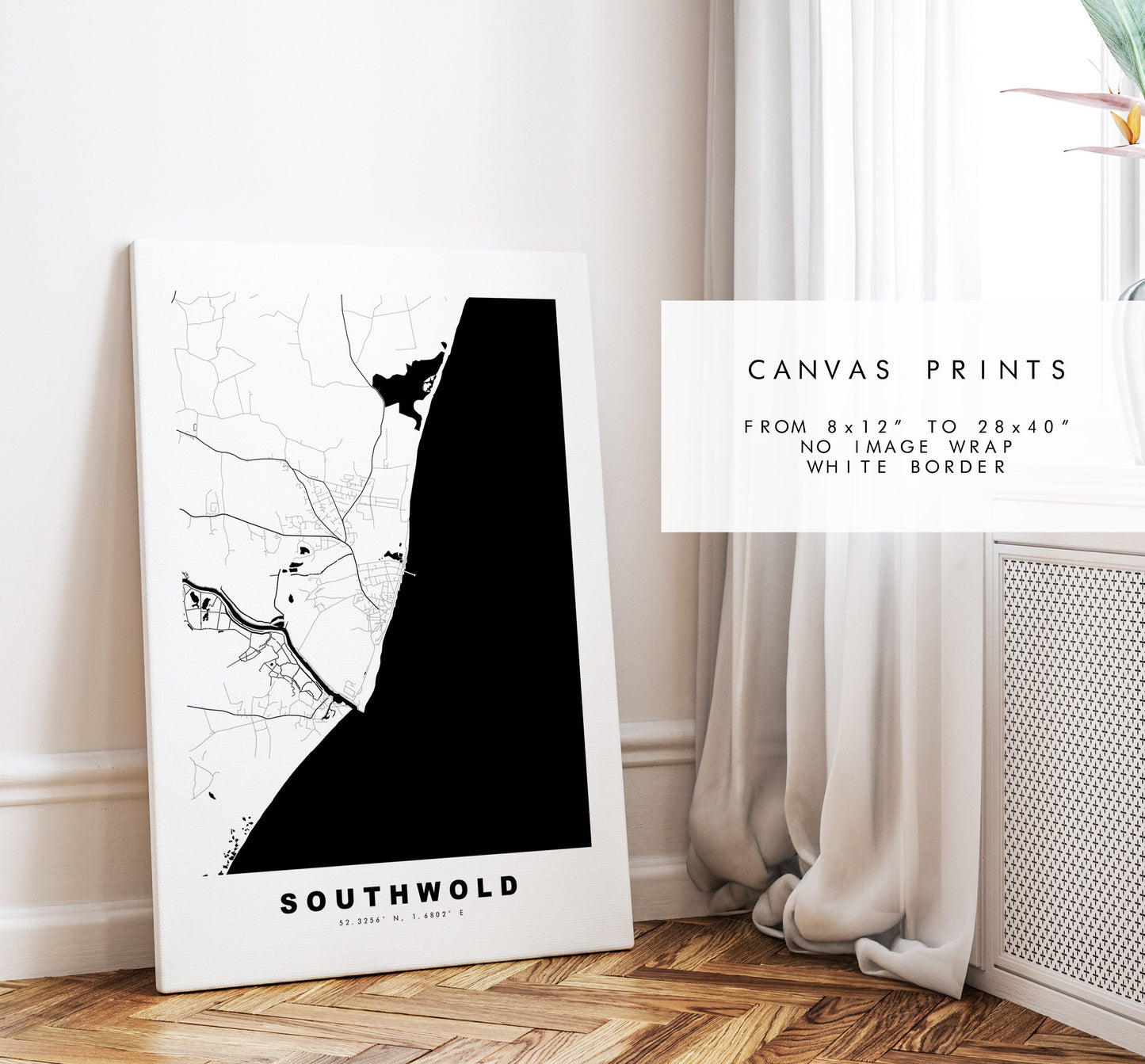 Southwold Map Print - Minimalist City Map Poster - Map Art - UK - Southwold Print - Southwold Poster - Different Colours Available