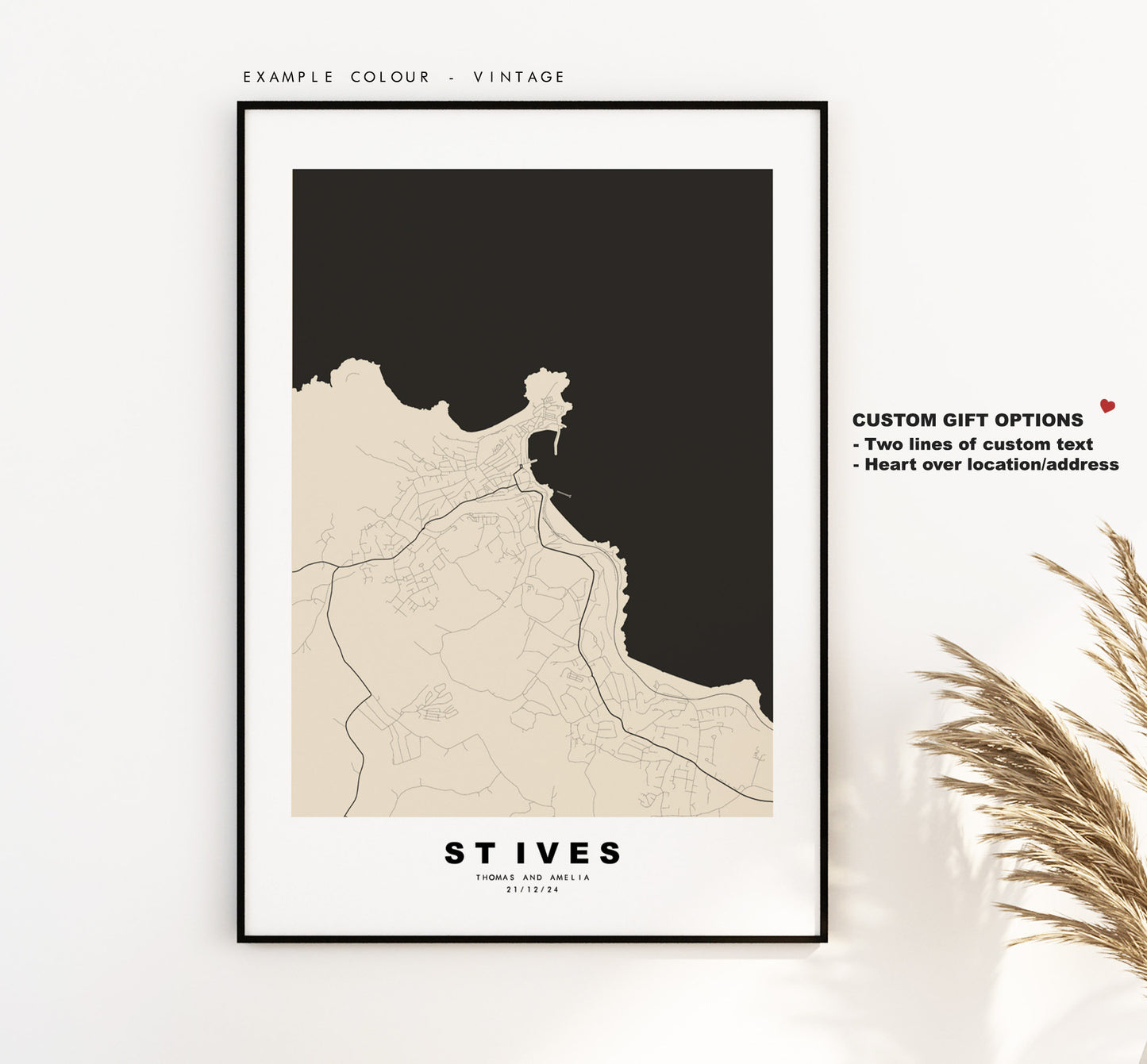 St Ives Map Print - Minimalist City Map Poster - Map Art - UK - St Ives Print - St Ives Poster - Different Colours Available