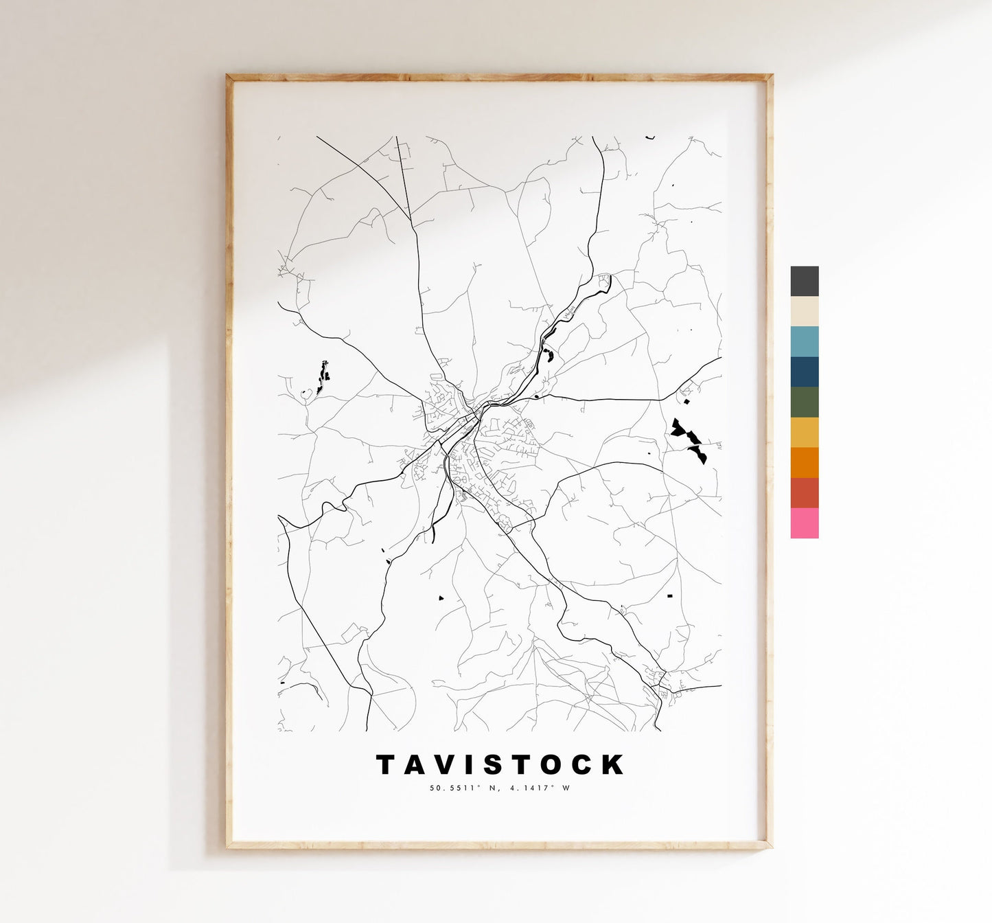 Tavistock Map Print - Minimalist City Map Poster - Map Art - UK - Tavistock Print - Tavistock Poster - Different Colours Available