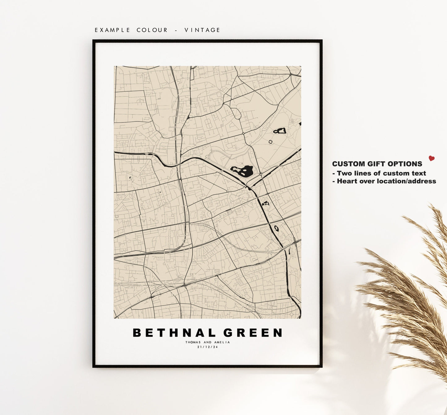 Bethnal Green Map Print - Minimalist City Map Poster - Map Art - London, UK - Bethnal Green Print - Poster - Different Colours Available