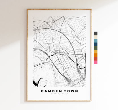 Camden Town Map Print - Minimalist City Map Poster - Map Art - London, UK - Camden Town Print - Poster - Different Colours Available