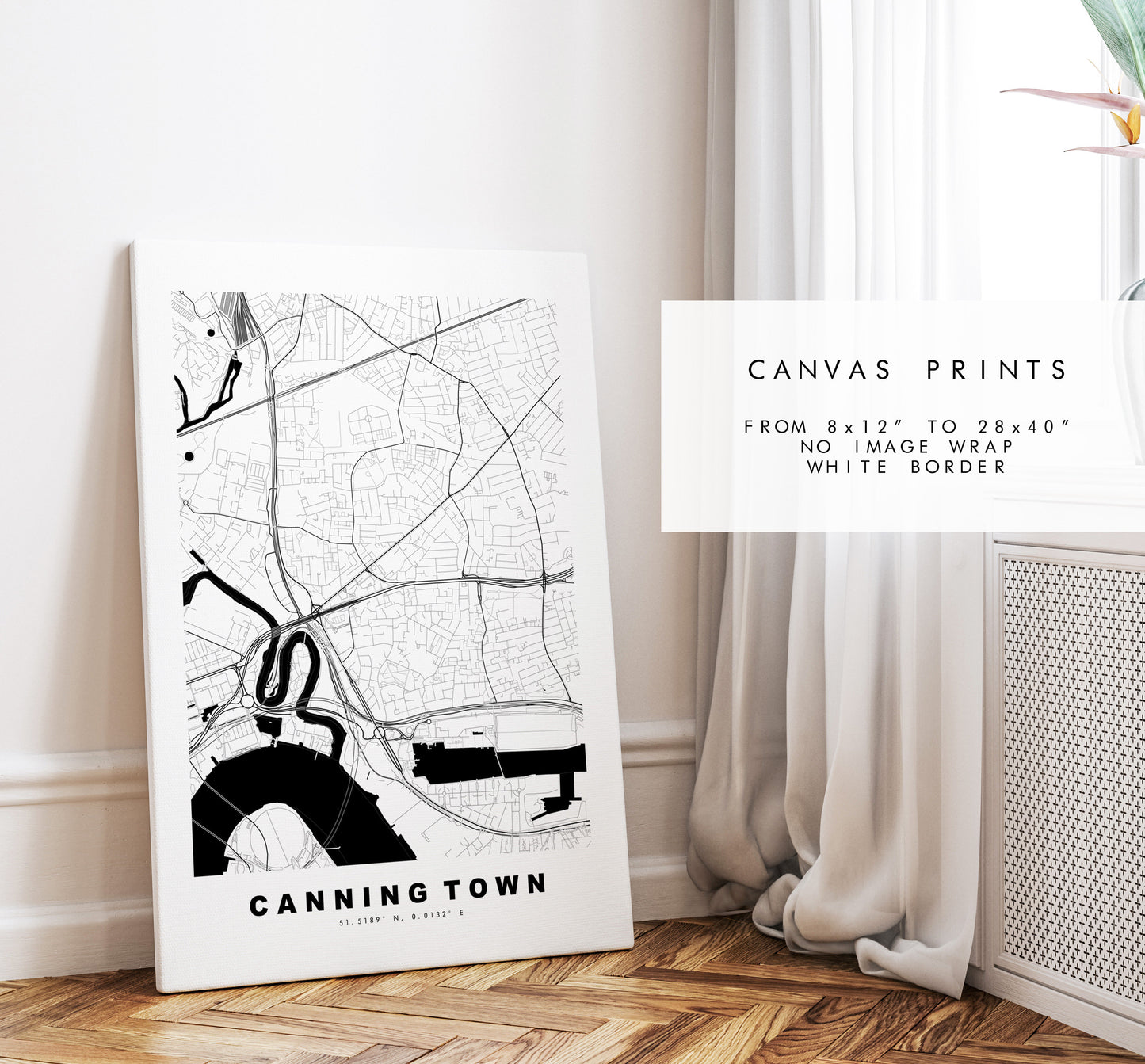 Canning Town Map Print - Minimalist City Map Poster - Map Art - London, UK - Canning Town  Print - Poster - Different Colours Available