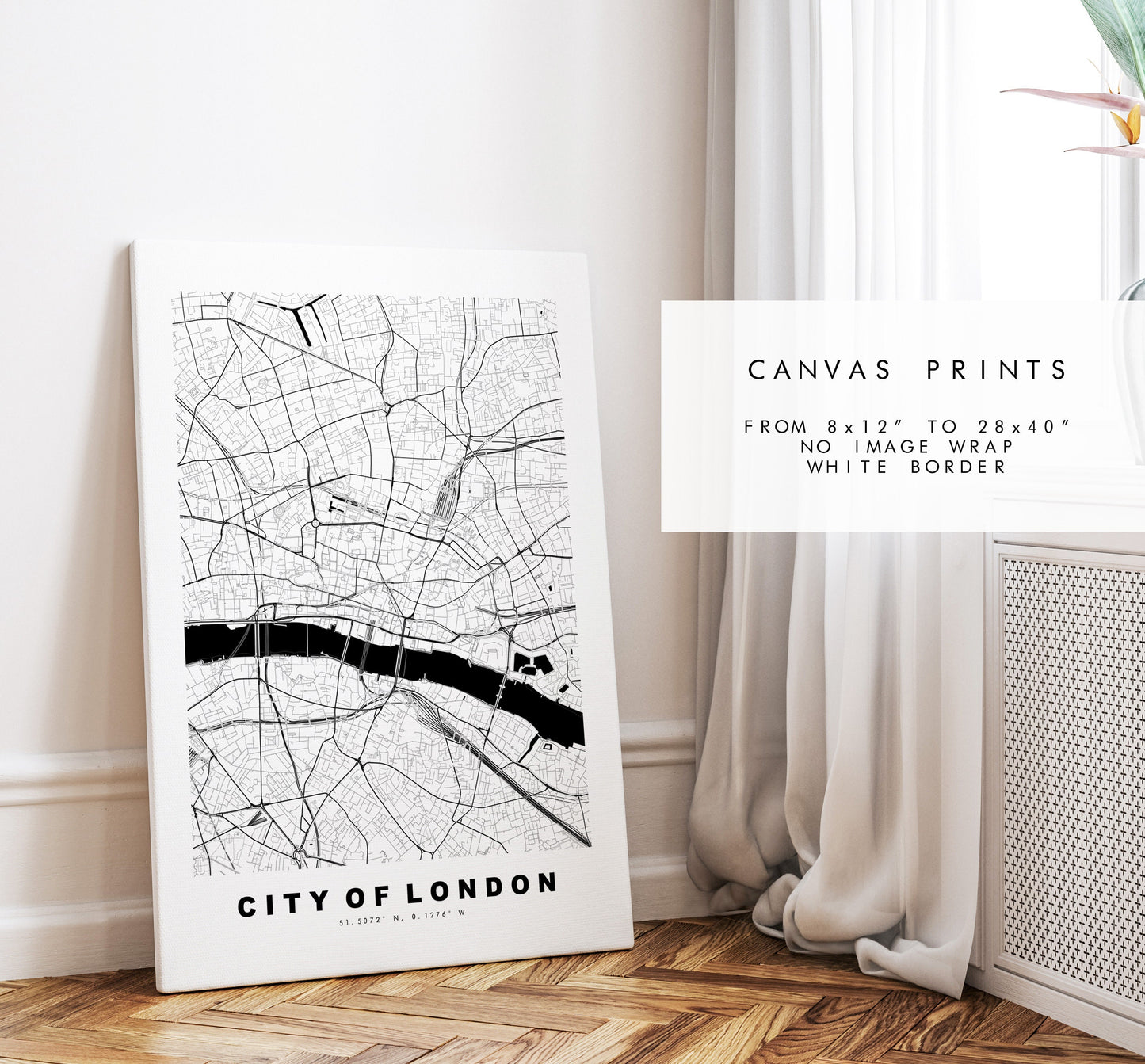 City of London Map Print - Minimalist City Map Poster - Map Art - London, UK - City of London Print - Poster - Different Colours Available