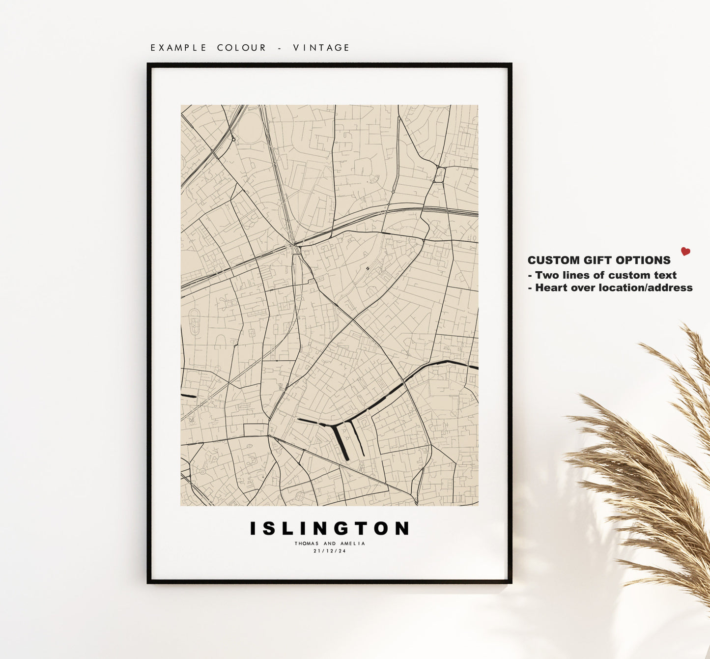 Islington Map Print - Minimalist City Map Poster - Map Art - London, UK - Islington Print - Islington Poster - Different Colours Available