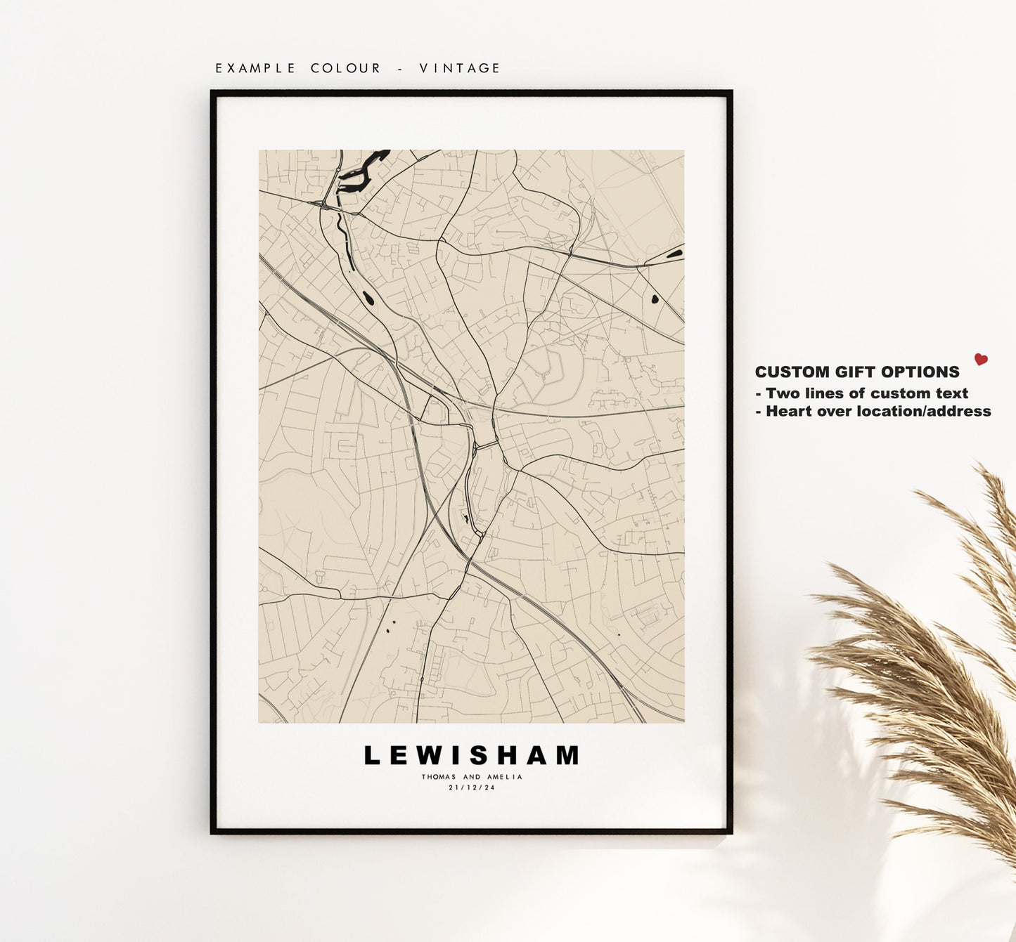 Lewisham Map Print - Minimalist City Map Poster - Map Art - London, UK - Lewisham Print - Lewisham Poster - Different Colours Available